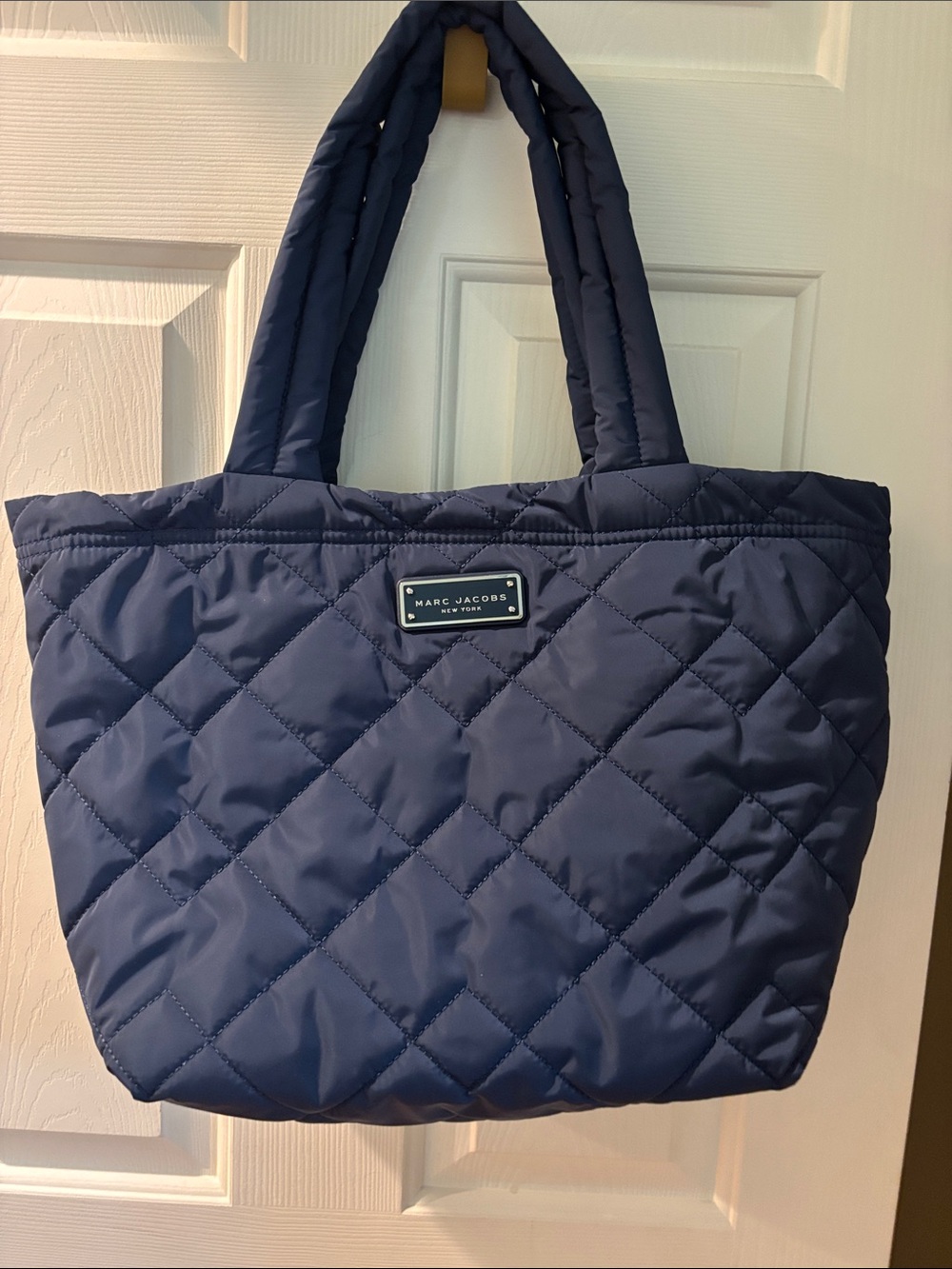 Marc Jacobs Quilted Nylon Tote in Navy Blue
